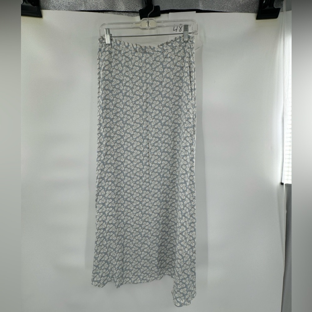 Oscar de la Renta blue white midi skirt size 10